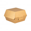 Boîte à burger carrée en carton kraft 14,4 x 13,6 x 9,2 cm