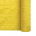 Nappe en papier damassé jaune en rouleau 1,18 x 25 m
