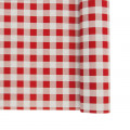 Nappe en papier damassé vichy rouge et blanc en rouleau 1,18 x 25 m